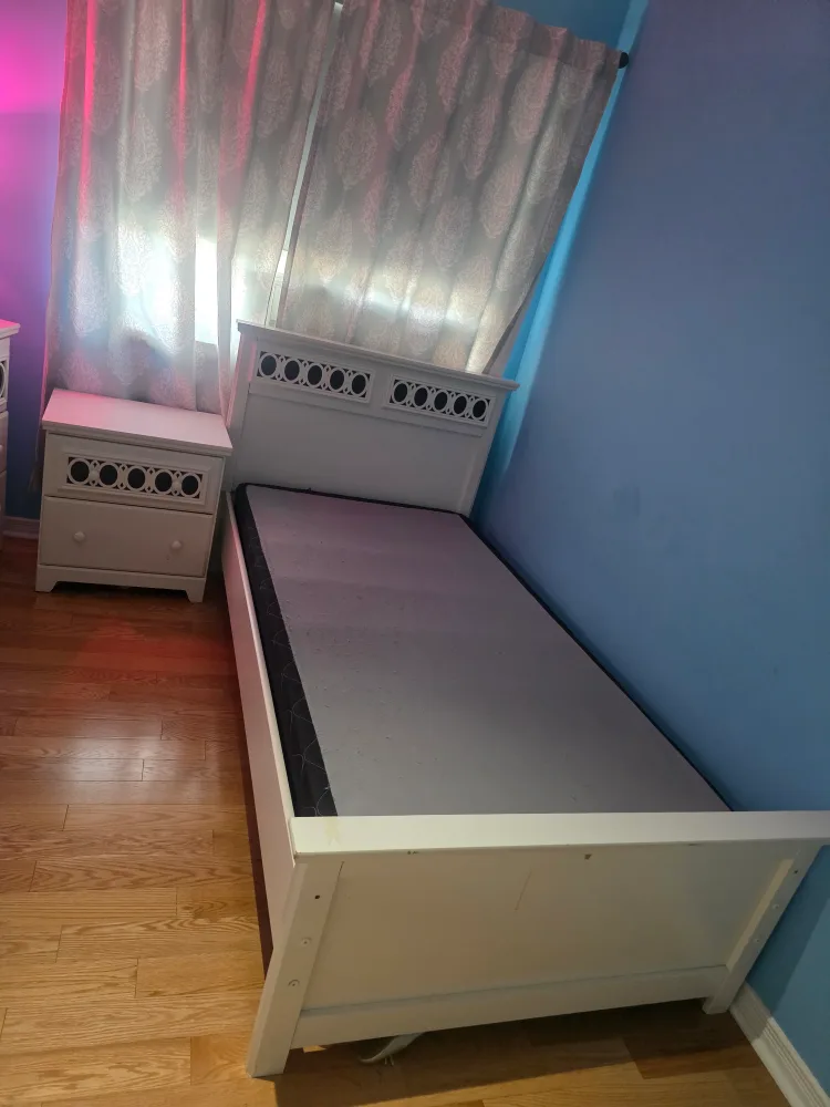 White Twin Bed Frame thumbnail