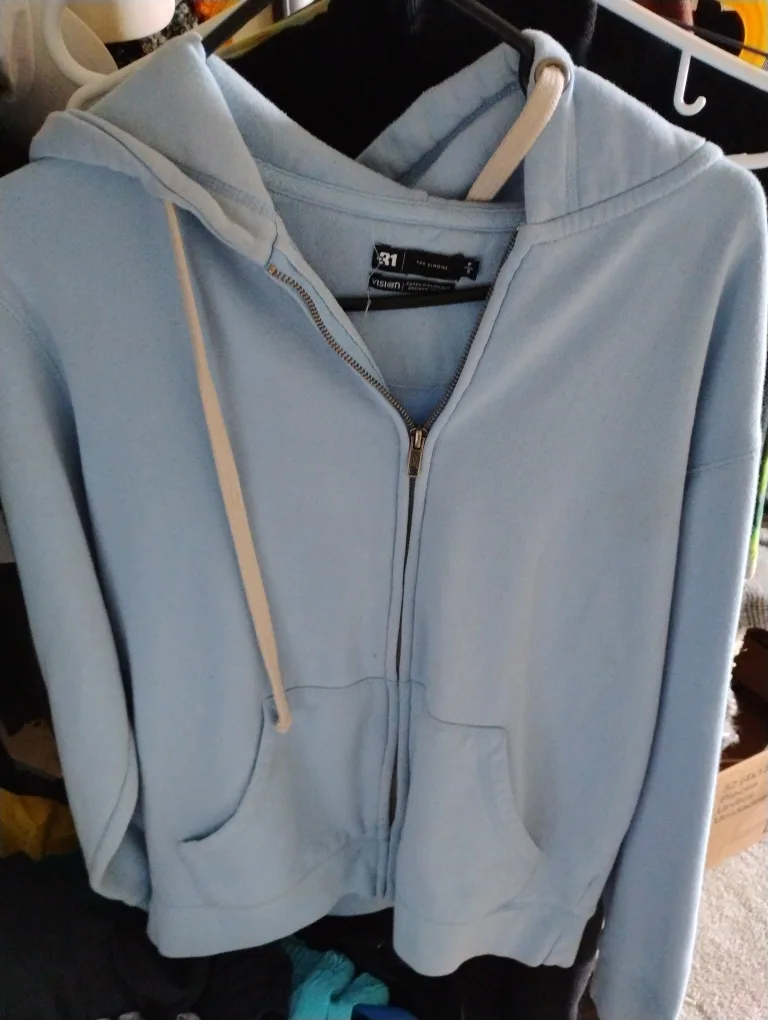 Tan Jay Simons Vision Light Blue Zip-Up Hoodie - Size M thumbnail