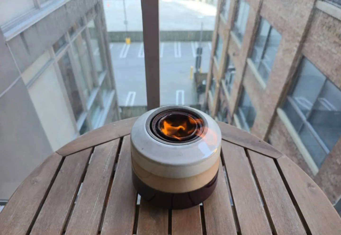 Modern Outdoor Ceramic Fire Pot – Holds Refillable Gel Canisters thumbnail