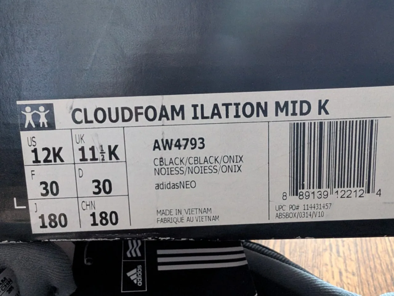 Adidas Cloudfoam Ilation Mid K Kids Size 12K image indicator(4)