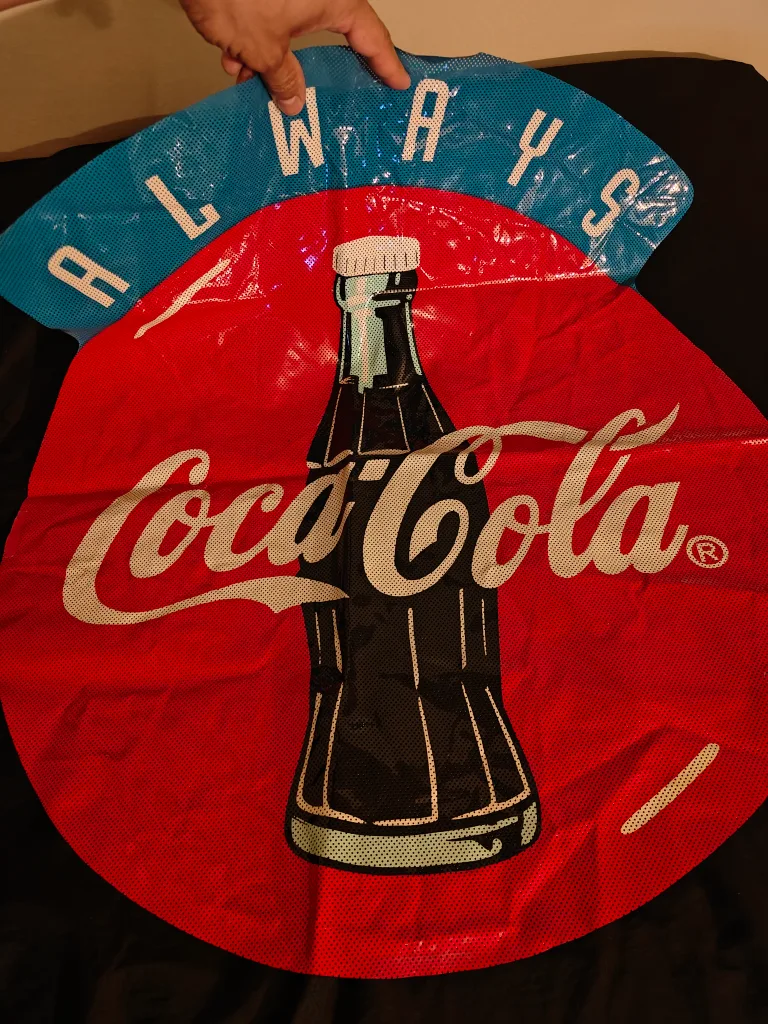 vintage old Coca-Cola Always vinyl/plastic Sign 24" image indicator(3)
