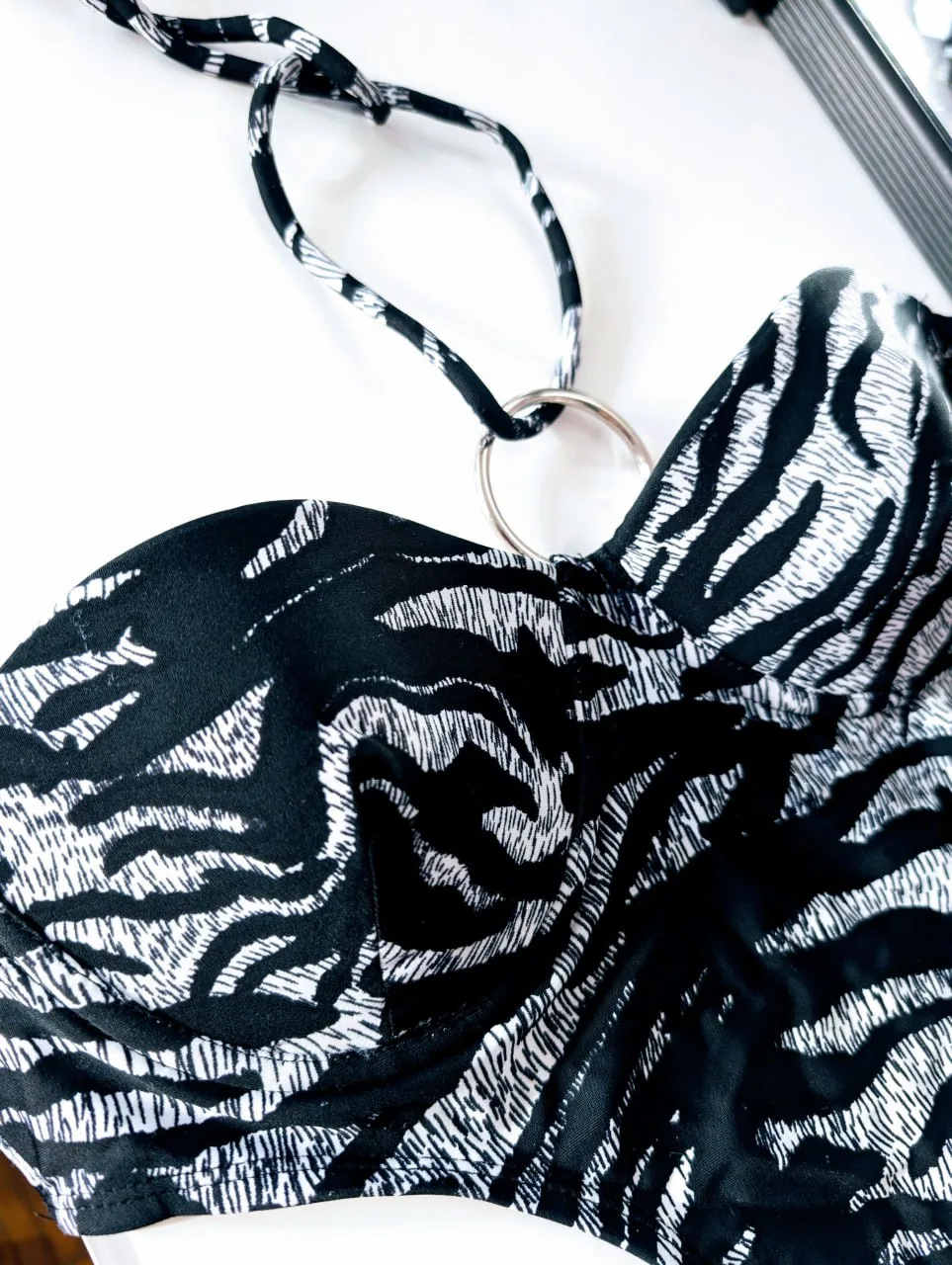 White Tiger Print One Piece Monokini Swimsuit image indicator(3)