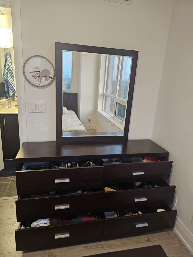 Dark Brown Dresser with Mirror - photo 3