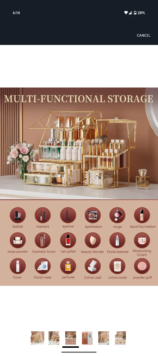 Crystal Home Makeup Organizer image indicator(3)