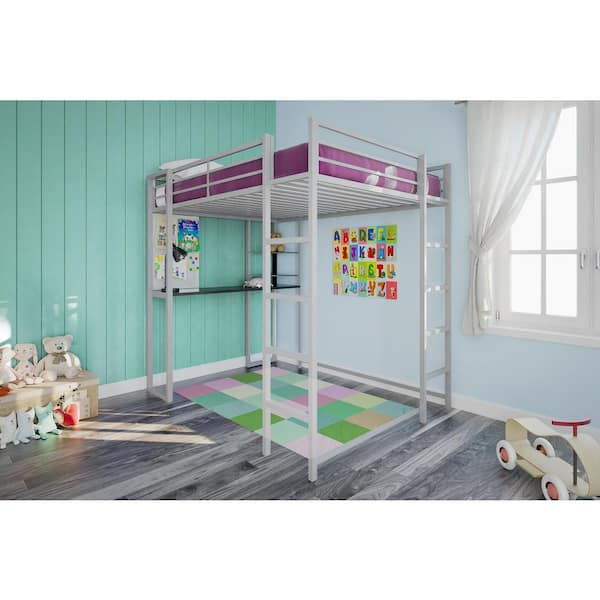 Metal loft bed with desk - photo 2