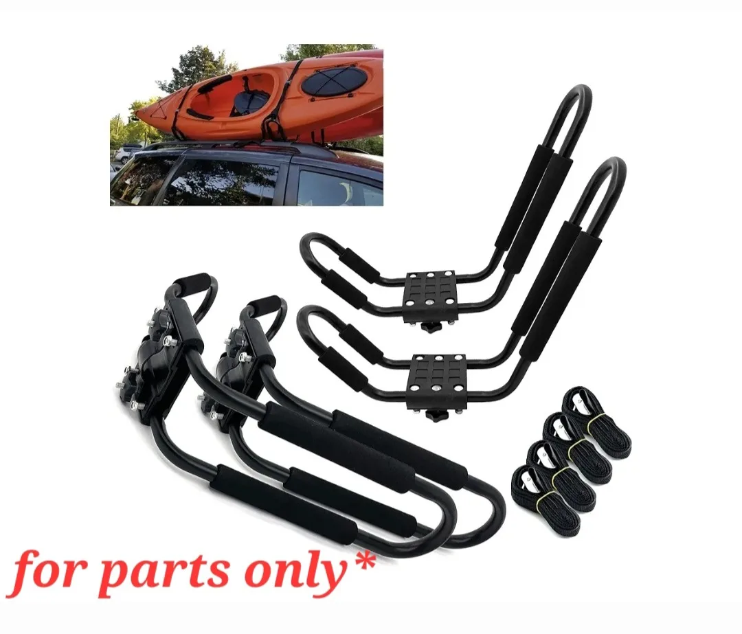 Kayak Roof Rack 2 Pair J-Bar Set w/ Straps – FOR PARTS ONLY* – thumbnail