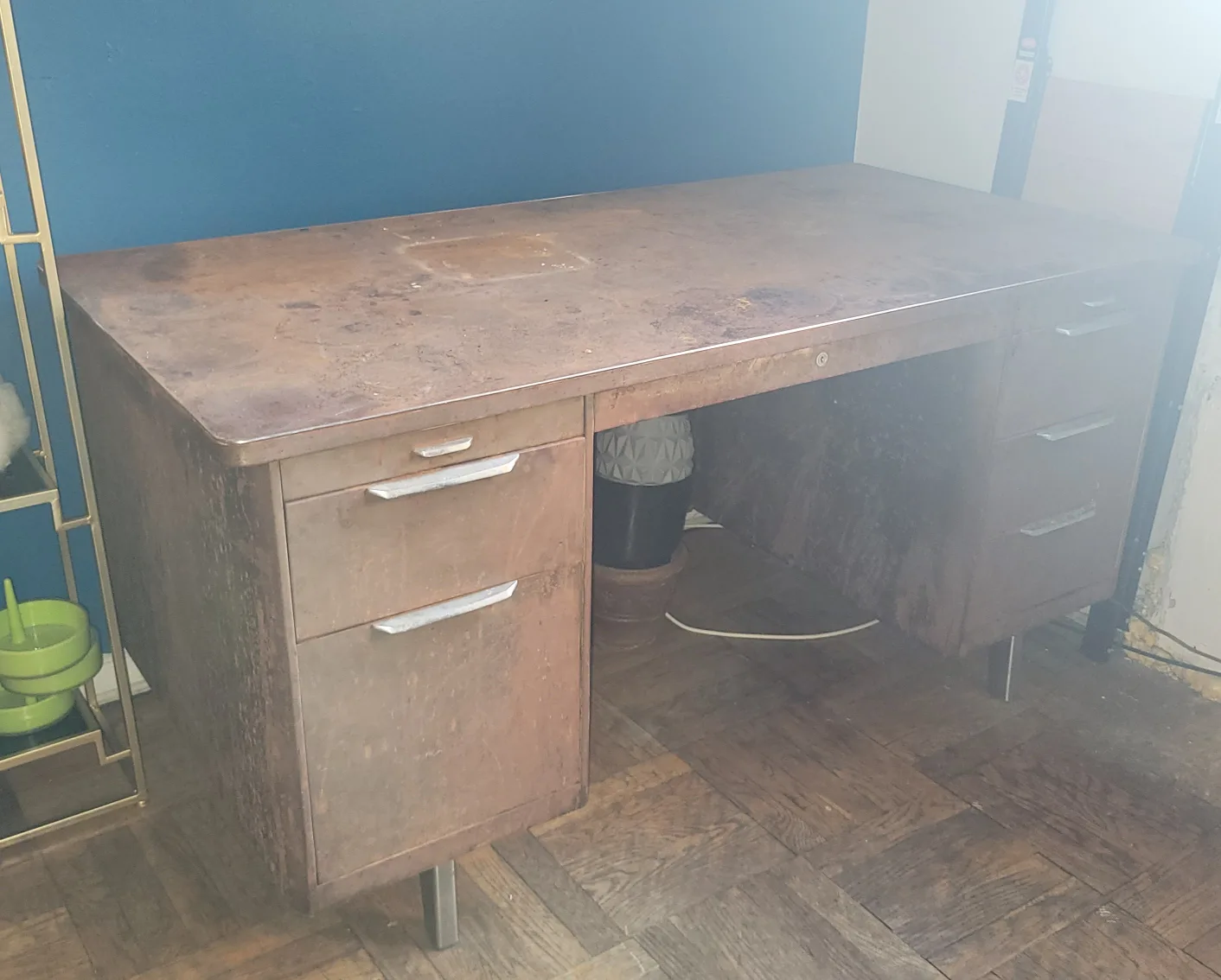 Mid-Century Metal Tanker Desk – 60" – Needs Restoration – $200 thumbnail