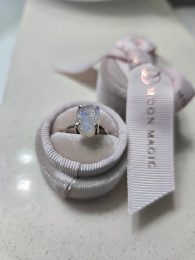 Moon Magic Raw Moonstone Ring thumbnail
