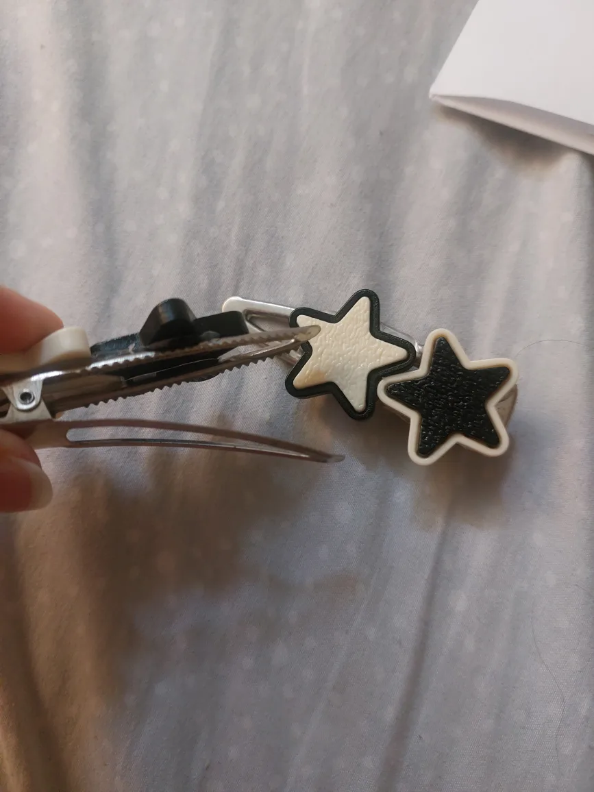 Star Hair Clips - Black & White image indicator(2)
