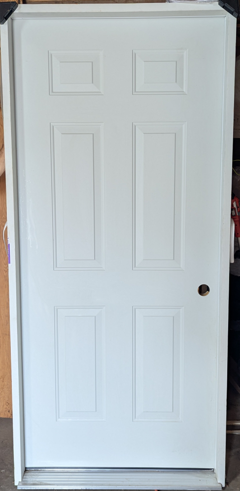 6 Panel Steel Utility Prehung Door 36x80