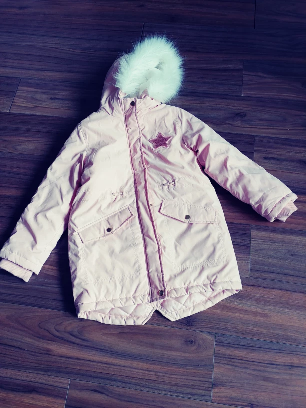 Pink Winter Coat with Fur Hood ..brand new one