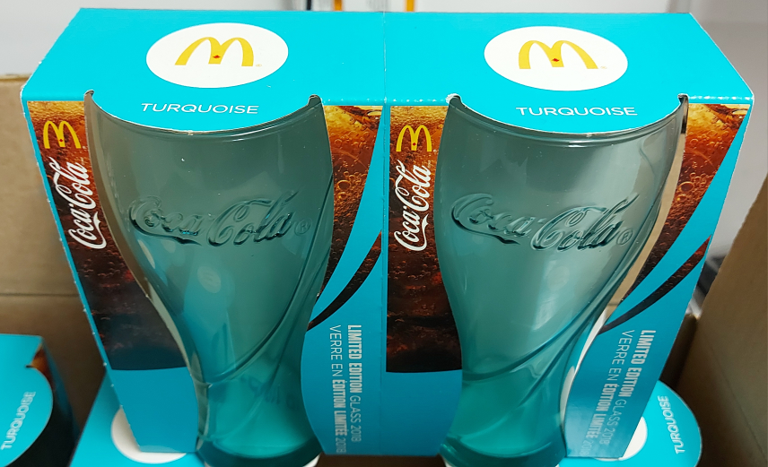 McDonald's Coca-Cola Turquoise Glass 2018 Limited Edition