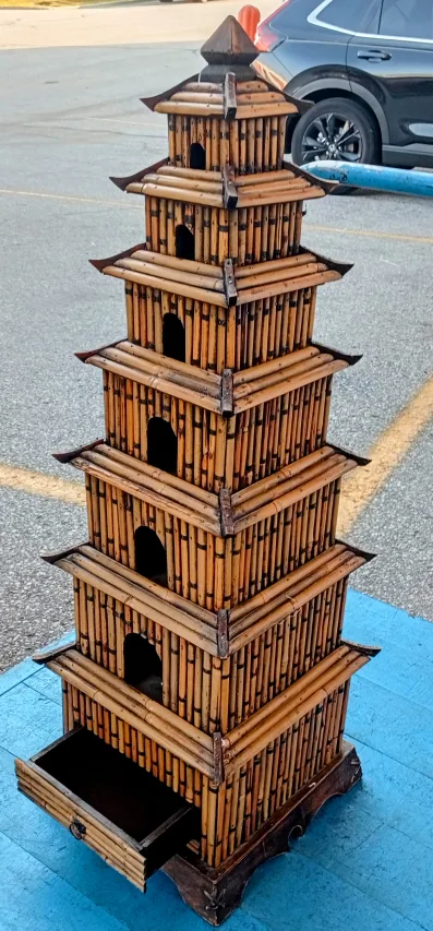 Bamboo Pagoda Tower Decor, 37" Tall thumbnail