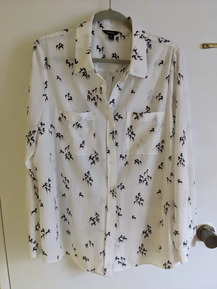 RW&CO. White Blouse - Size XL/TG thumbnail