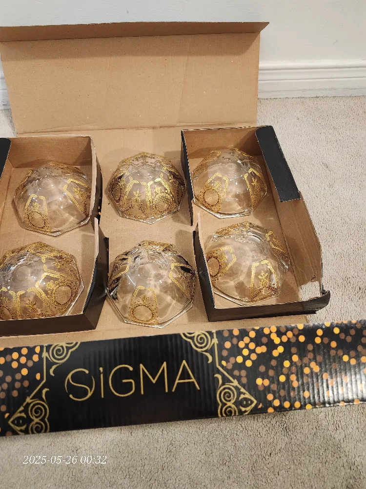 Sigma Luxury Bowls Set of 6, Gold Accent image indicator(5)