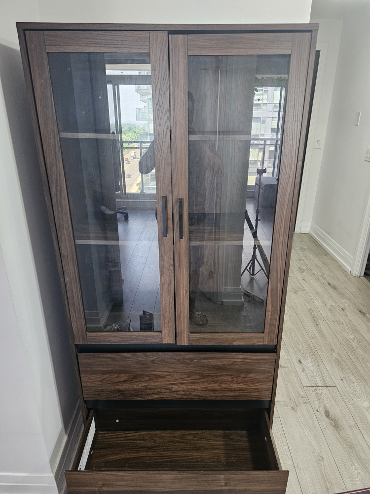 Brown Wooden Display Cabinet