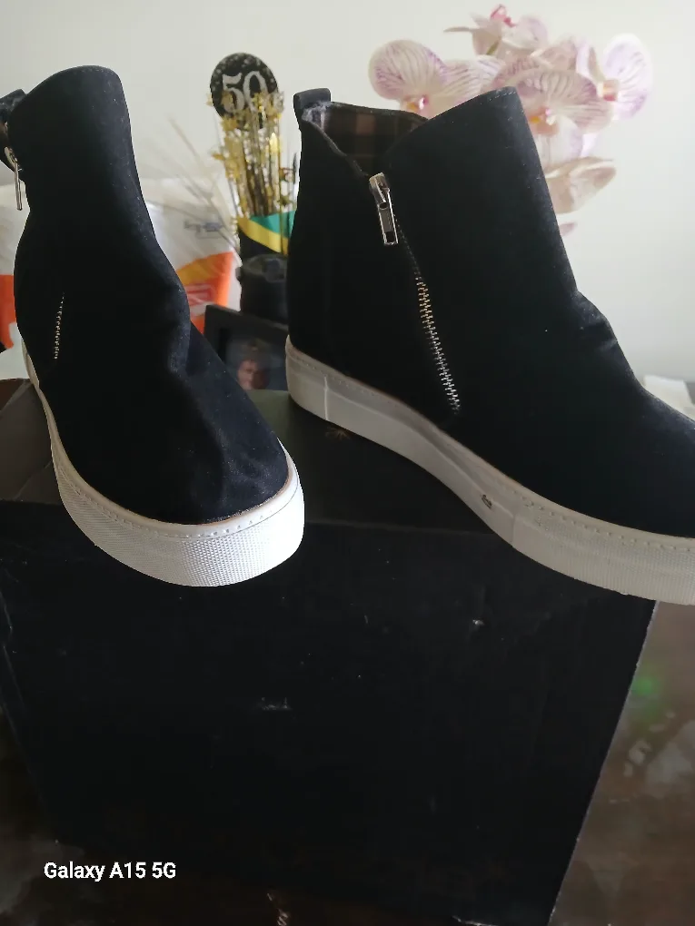 Black Wedge Ankle Booties thumbnail