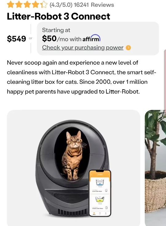 Litter-Robot 3 Connect Self-Cleaning Litter Box thumbnail