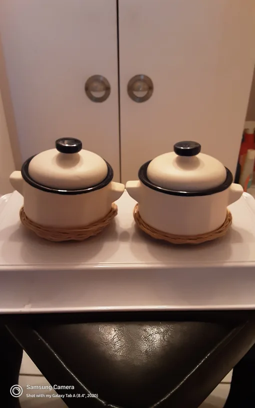 Two Ceramic Mini Casserole Dishes NEW IN BOX thumbnail