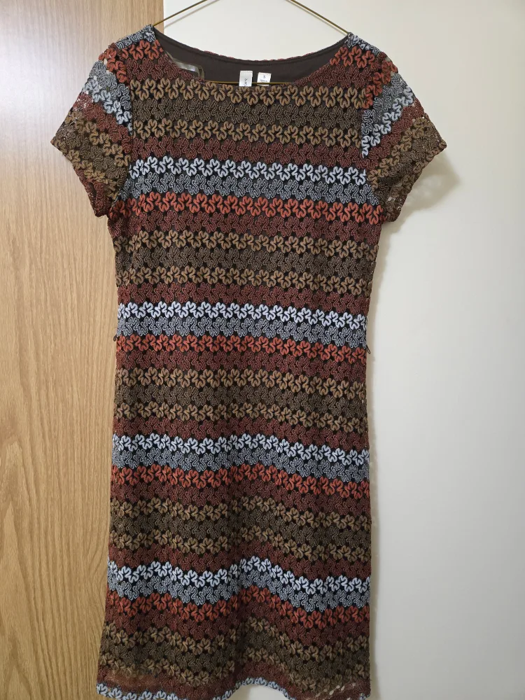 Brown Patterned Dress Size S thumbnail