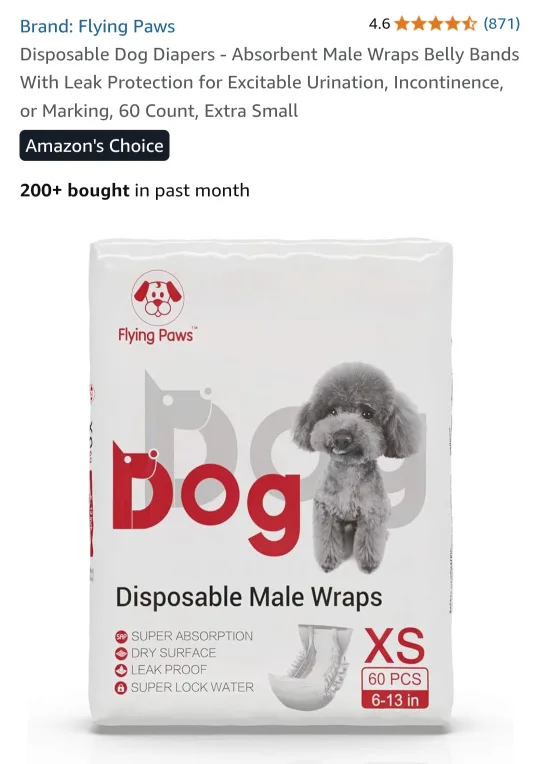 Male dog diaper (XS) thumbnail