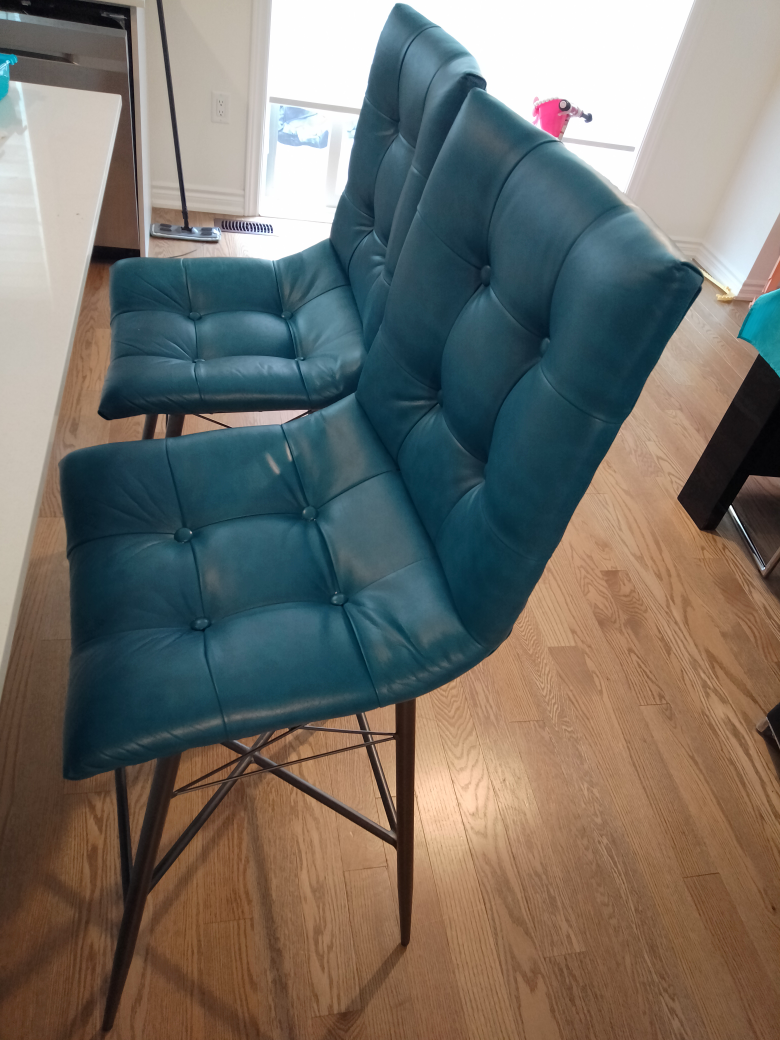 Set of 2 Teal Bar Stools