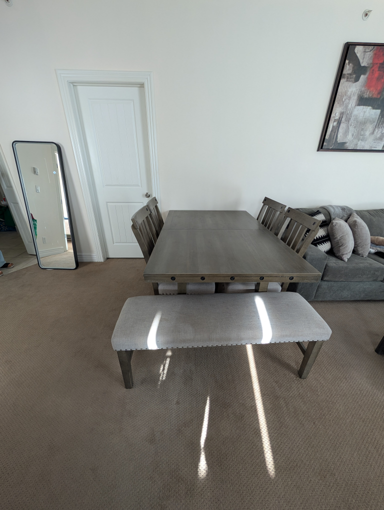 Dining Table Set with 4 Chairs & Bench - photo 2