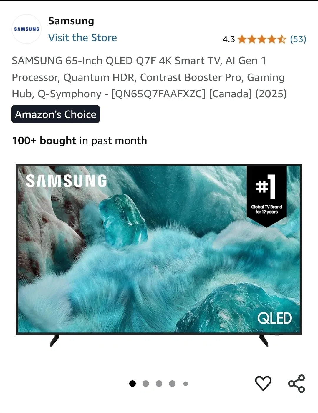 Samsung UN65NU6900 65" 4K TV thumbnail