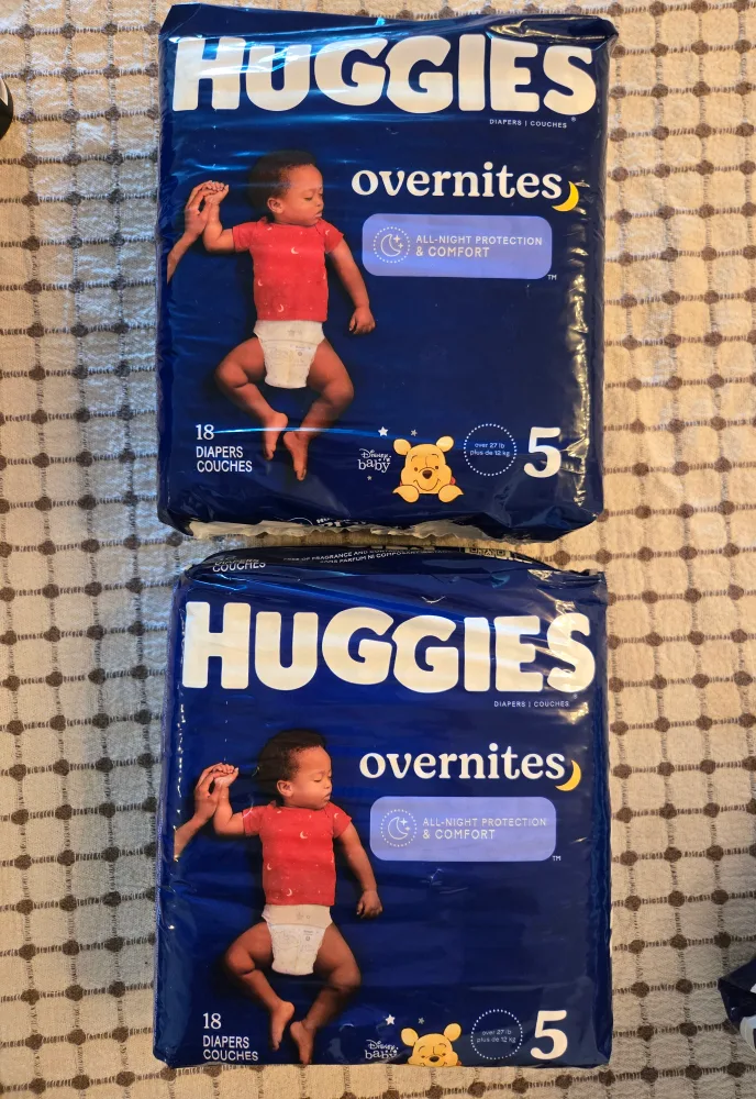 Huggies Overnites Diapers Size 5 - 2 Packs thumbnail