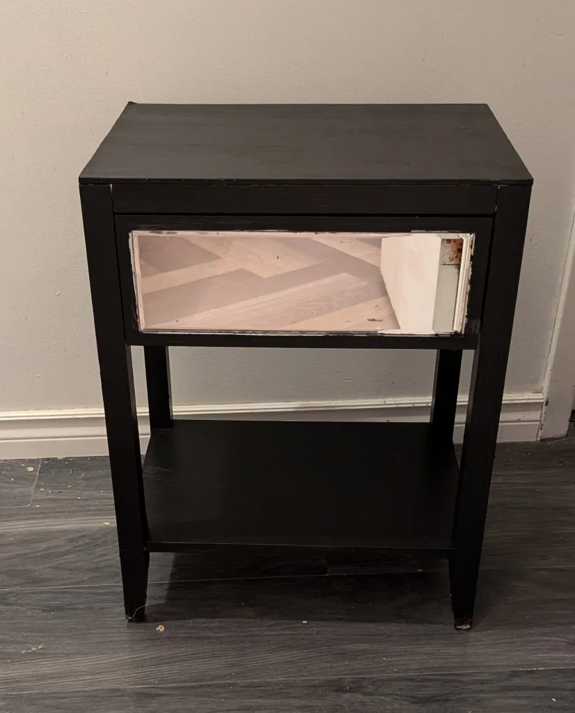 Black Bedside Table with Drawer thumbnail
