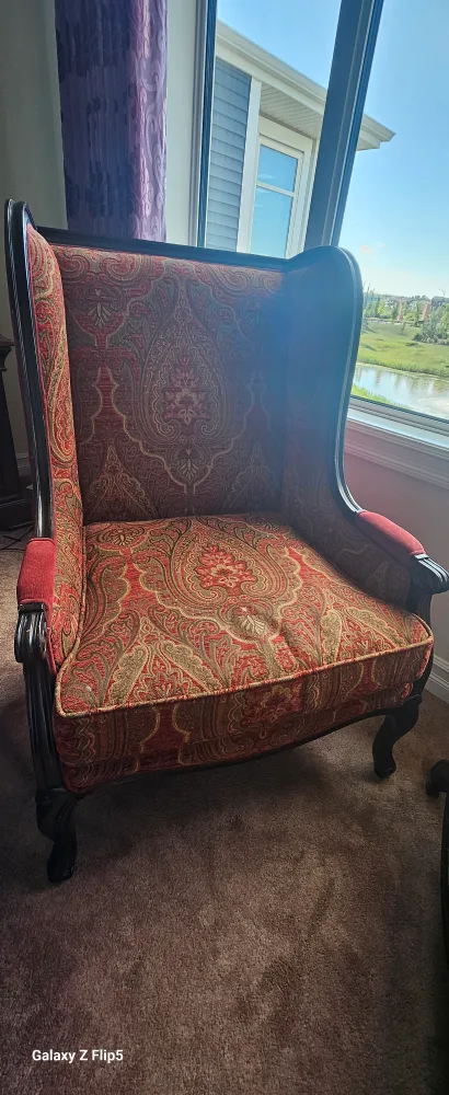 Upholstered Ottoman and Armchair Set thumbnail