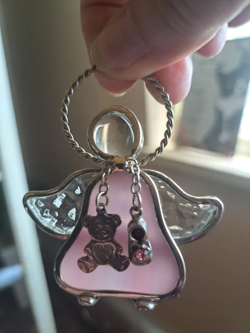 Angel Ornament with Teddy Bear and Shoe Charms thumbnail
