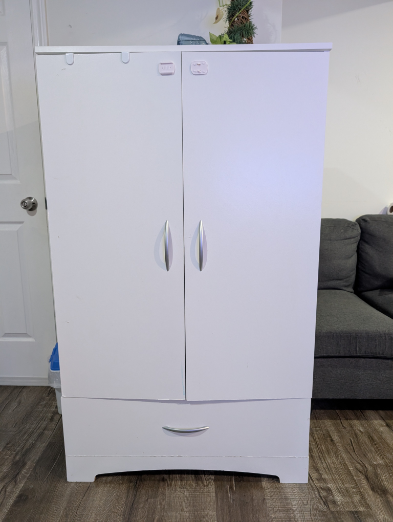 White Wardrobe Cabinet with Shelves