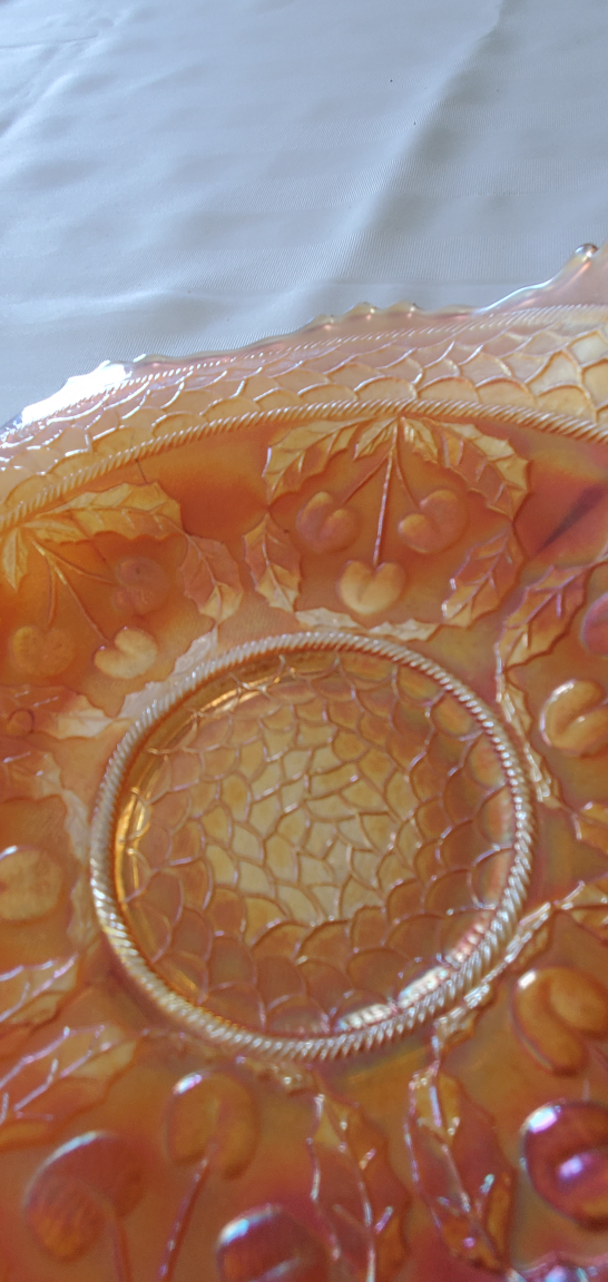 Vintage Orange Carnival Glass 8"  Bowl - photo 2