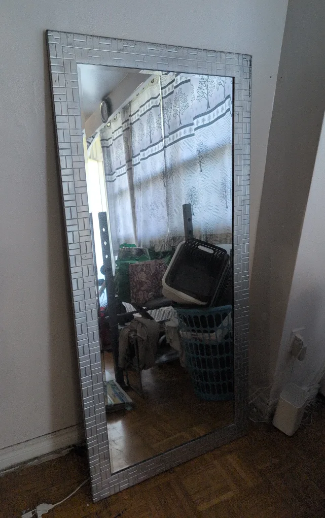 Large Silver Framed Wall Mirror thumbnail
