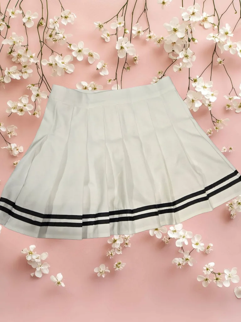 Tennis Skirt - White with Black Stripes thumbnail