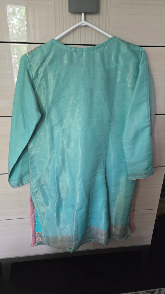 Teal Embroidered Pakistani 1 Piece Kameez image indicator(2)