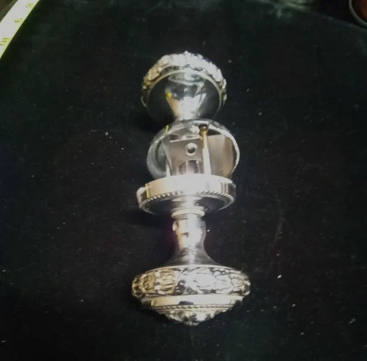 Vintage Silver Door Knob Set thumbnail