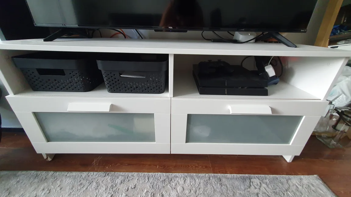 White TV Stand - Damaged thumbnail