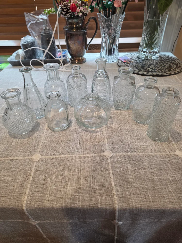 Clear Glass Bud Vases - Set of 10 thumbnail