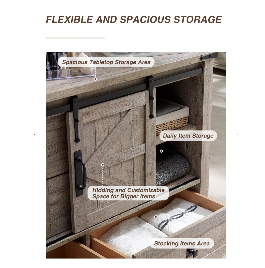 NEW Wayfair Rustic Sliding Barn Door Accent Cabinet - photo 3