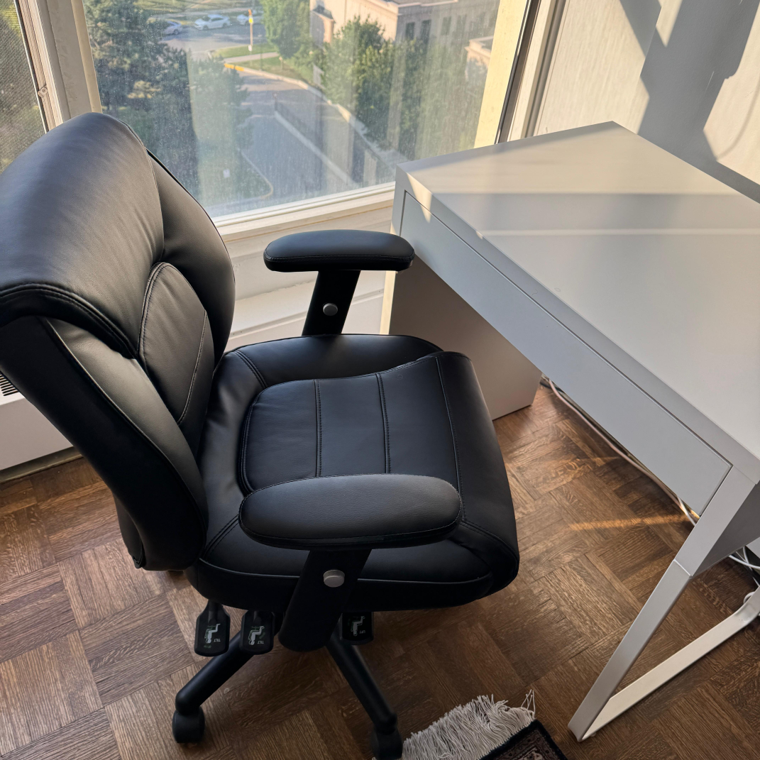 Black Leather Task Chair - photo 5