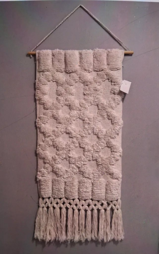 Cream Wall Hanging with Tassels, 41" Long thumbnail