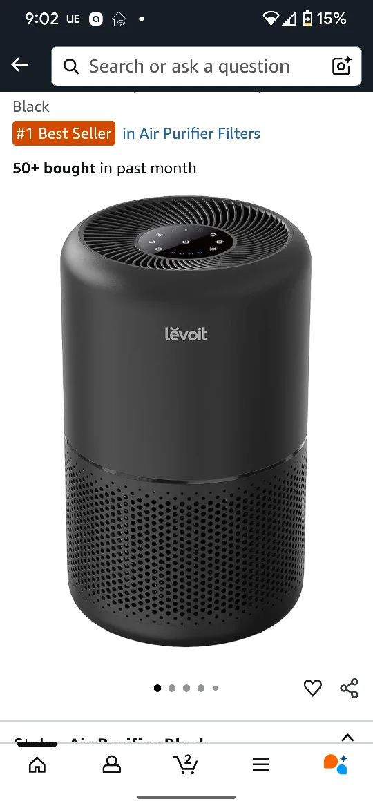 Levoit Core 300 True HEPA Air Purifier - Black image indicator(2)