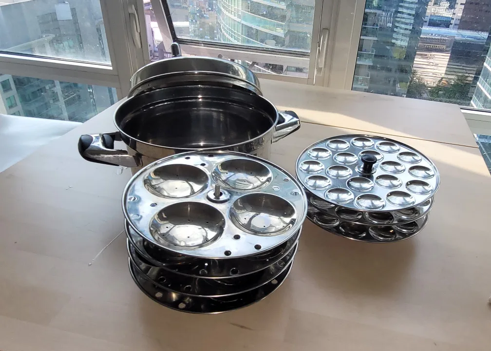 Stainless Steel Idli Steamer + idli plates thumbnail