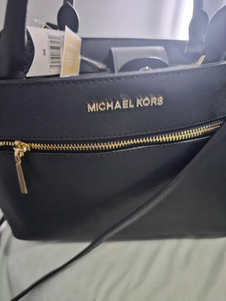 Michael Kors Hailee MD Satchel - Black Leather thumbnail