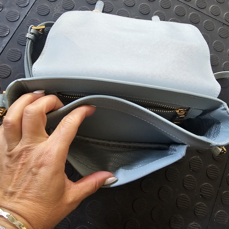 Prada Saffiano Leather Crossbody Bag, Light Blue - photo 4