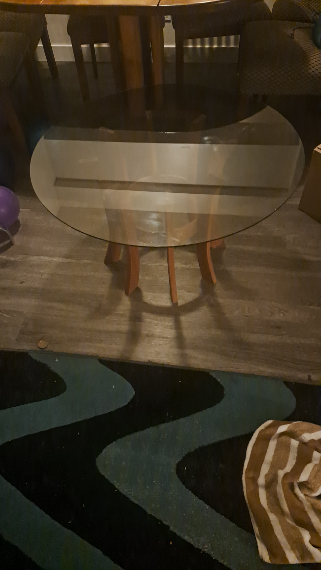 MCM oak and smoke glass coffee table - photo 4