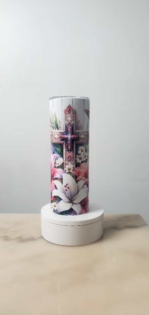 Christian Floral Tumbler