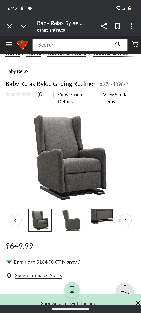 Baby Relax Rylee Gliding Recliner - Grey - photo 3